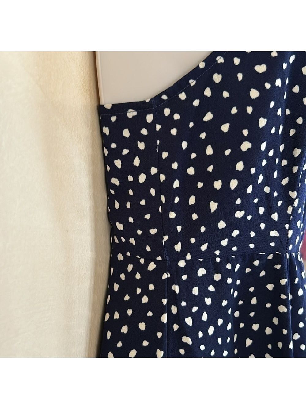 Kimchi Blue navy and white polka dot apron dress size 0 - Picture 8 of 10